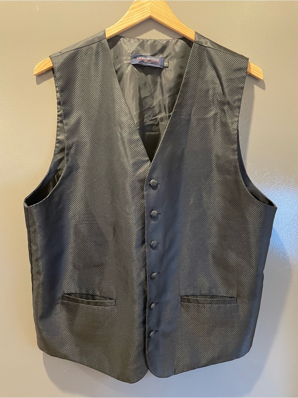 Lorenzo Uomo Charcoal Gray Men's Dress Vest